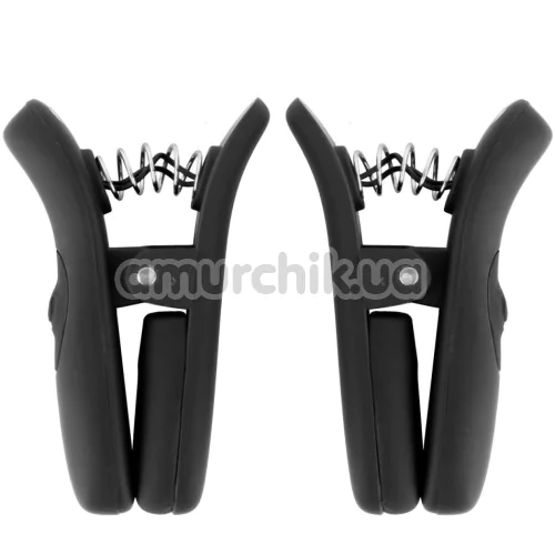 Затискачі для сосків з вібрацією Bedroom Fantasies Vibrating Nipple Clamps, чорні - Фото №1