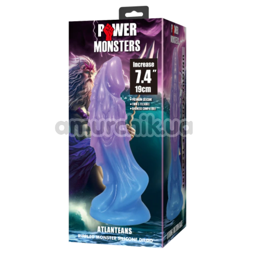 Фаллоимитатор Power Monsters Atlanteans, фиолетово-голубой