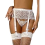 Комплект Star Night Lace Bow Garter Panty, белый: пояс для чулок + трусики-стринги - Фото №1