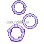 Набір ерекційних кілець Stay Hard Beaded Cockrings, фіолетовий - Фото №1