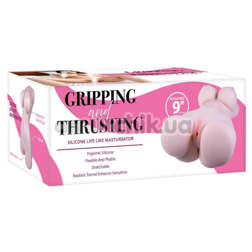 Мастурбатор Gripping And Thrusting Silicone Life Like Masturbator 9, телесный