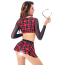 Костюм школярки JSY Sexy Lingerie 5808, чорно-червоний: спідниця + топ + краватка + окуляри - Фото №5