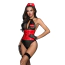 Костюм медсестры JSY Sexy Lingerie 7911, красный: боди + головной убор + чулки + перчатки + наклейки на соски - Фото №2