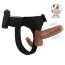 Двойной страпон с вибрацией Ultra Passion Harness Dual Penis Strap On 6.2, телесный - Фото №6