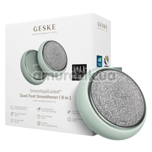 Шлифовальная пилка для стоп Geske Dual Foot Smoothener 8 in 1, зеленая