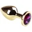 Анальна пробка з рожевим кристалом SWAROVSKI Gold Amethyst Middle, золота