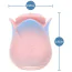 Клиторальный вибратор с подвижным язычком и губами Blush Kissing Rose, розово-голубой - Фото №6