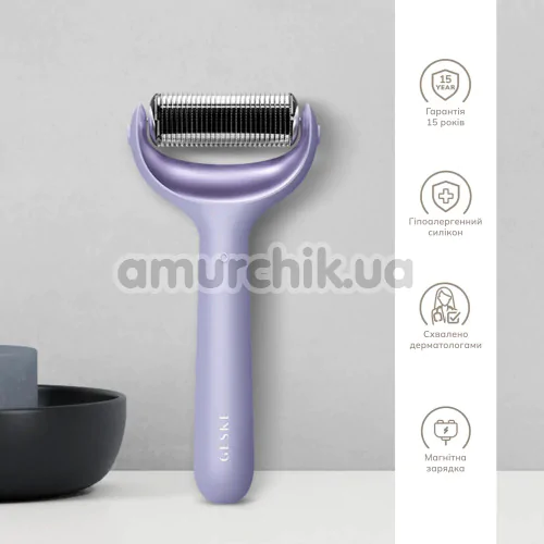 Массажер-роллер для лица и тела с микроиглами Geske MicroNeedle Face & Body Roller 8 in 1, сиреневый