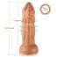 Вибратор-насадка Hismith Slightly Curved Vibrating Silicone Dildo Monster Series 8.2, золотой - Фото №8