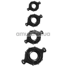 Набор из 4 эрекционных колец Renegade Vitality Rings, черный - Фото №1