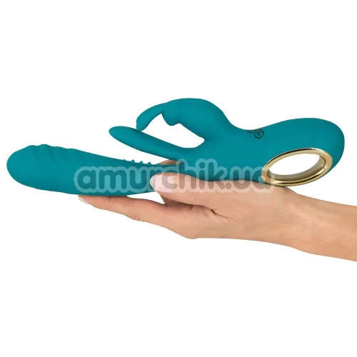 Вибратор Sweet Smile Rabbit Vibrator With Thrust Function And G-Spot Stimulation, бирюзовый