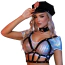 Костюм полицейской JSY Sexy Lingerie 5928, серебрянный: топ + трусики + фуражка + портупея + гартеры + наручники + чокер - Фото №4