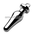 Анальна пробка Tom of Finland Weighted Aluminum Plug with Pull Ring, срібна - Фото №1
