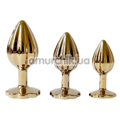 Набор анальных пробок Lockink Sevanda Yeahwow Nympho Butt Plug Set, золотой - Фото №1