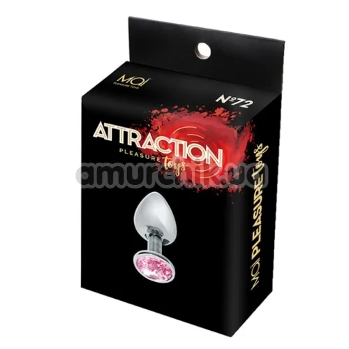 Анальна пробка з рожевим кристалом Mai Attraction Pleasure Toys S №72, срібна