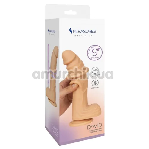 Фалоімітатор S Pleasures Realistic David 9, тілесний