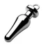 Анальна пробка Tom of Finland Weighted Aluminum Plug with Pull Ring, срібна - Фото №1