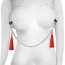 Зажимы для сосков LoveToy Bondage Fetish Tassel Nipple Clamp With Chain, красные - Фото №4