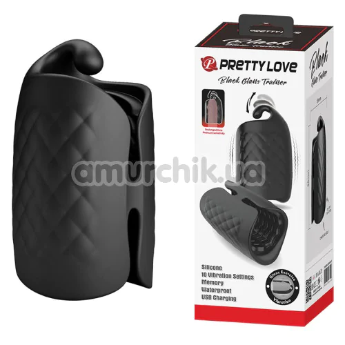 Мастурбатор з вібрацією Pretty Love Black Glans Trainer, чорний