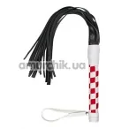 Батіг S&M Leather Flogger, біло-червоний - Фото №1