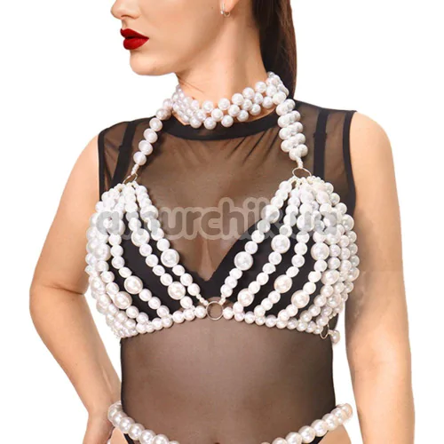 Прикраса для грудей Art of Sex Jasmine, білий - Фото №1