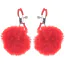 Зажимы для сосков с помпонами Charmed Pom Pom Nipple Clamps, красные - Фото №1