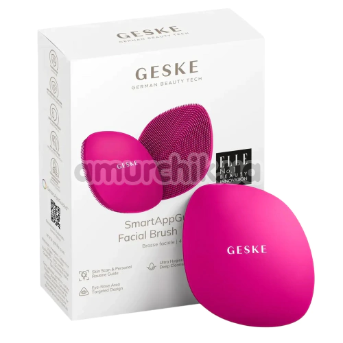 Щетка для лица Geske Facial Brush 4 in 1, ярко-розовая