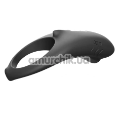 Эрекционное кольцо c вибрацией Boss Series Vibro Shark, черное - Фото №1