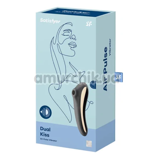 Симулятор орального секса для женщин с вибрацией Satisfyer Dual Kiss, черный