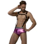 Комплект мужской JSY Sexy Lingerie 2321, черно-розовый: портупея + трусы - Фото №3