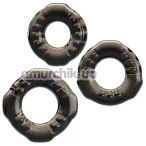 Набор из 3 эрекционных колец Cock Rings Set Yvonne, черный - Фото №1