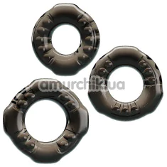 Набір з 3 ерекційних кілець Cock Rings Set Yvonne, чорний - Фото №1