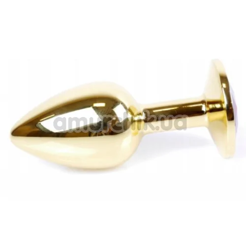 Анальная пробка с фиолетовым кристаллом Exclusivity Jewellery Gold Plug, золотая