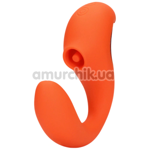 Вібратор з пульсацією Loveline G-Spot Vibrator With Clitoral Pulse Wave, помаранчевий - Фото №1