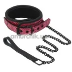Ошейник с длинным поводком Blaze Luxury Fetish Collar and Leash, розовый - Фото №1