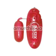 Виброяйцо Basix Rubber Works Jelly Egg, красное - Фото №1