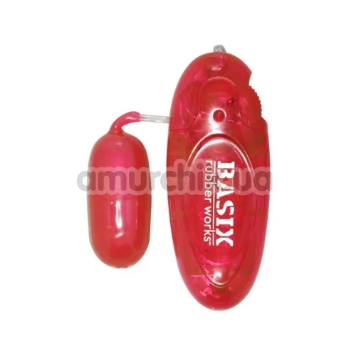Виброяйцо Basix Rubber Works Jelly Egg, красное - Фото №1
