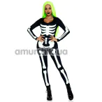 Комбинезон Leg Avenue Printed Glow In The Dark Skeleton Catsuit, черно-белый - Фото №1