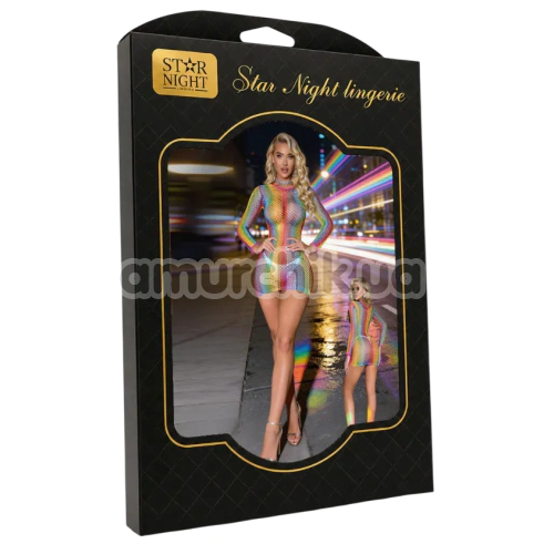 Платье Star Night Sexy Mesh Colourful Mini Dress, разноцветное