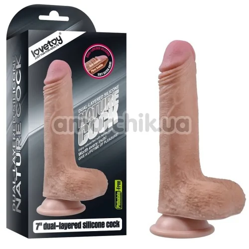 Фалоімітатор Dual-Layered Silicone Nature Cock LV4001, тілесний