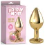 Анальна пробка з рожевим кристалом Matrix Mont Rosy Gem Gold Plug M, золота - Фото №6