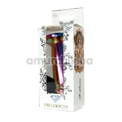 Анальная пробка с радужным кристаллом Exclusivity Jewellery Multicolour Penis Plug М, радужная