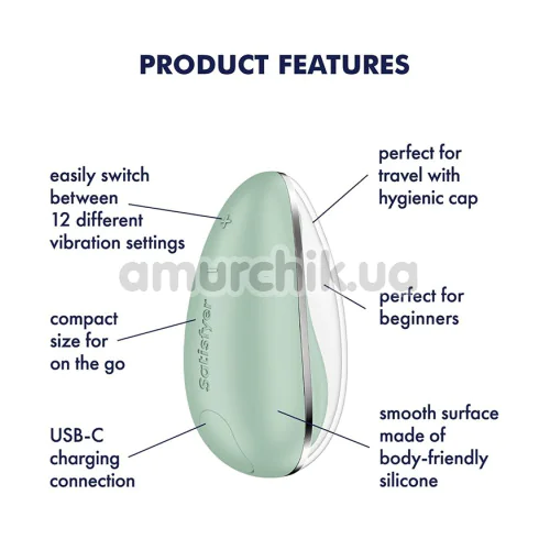 Клиторальный вибратор Satisfyer Drop To Go, зеленый