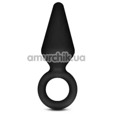 Анальная пробка Anal Adventures Platinum Loop Plug Small, черная - Фото №1