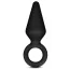Анальна пробка Anal Adventures Platinum Loop Plug Small, чорна - Фото №1