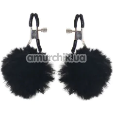 Зажимы для сосков с помпонами Charmed Pom Pom Nipple Clamps, черные - Фото №1