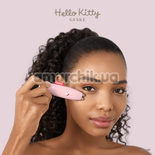 Мікрострумова ручка для підтяжки шкіри обличчя Geske MicroCurrent Face-Lift Pen 6 in 1 - Hello Kitty, світло-рожева