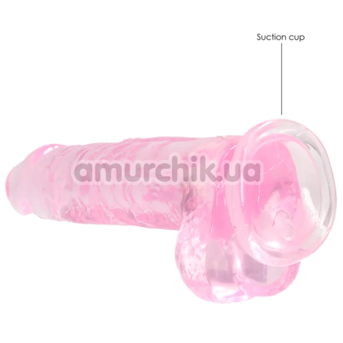 Фалоімітатор Realrock Crystal Clear Dildo Realistic 8, рожевий