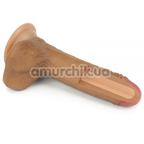 Фаллоимитатор Dual-Layered Silicone Nature Cock LV4001, коричневый