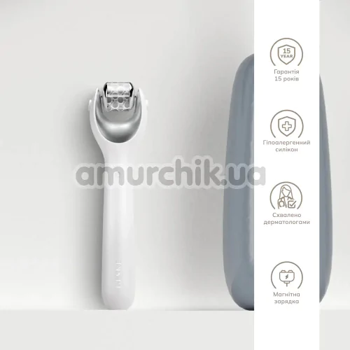 Массажер-роллер для лица с микроиглами Geske MicroNeedle Face Roller 9 in 1, белый